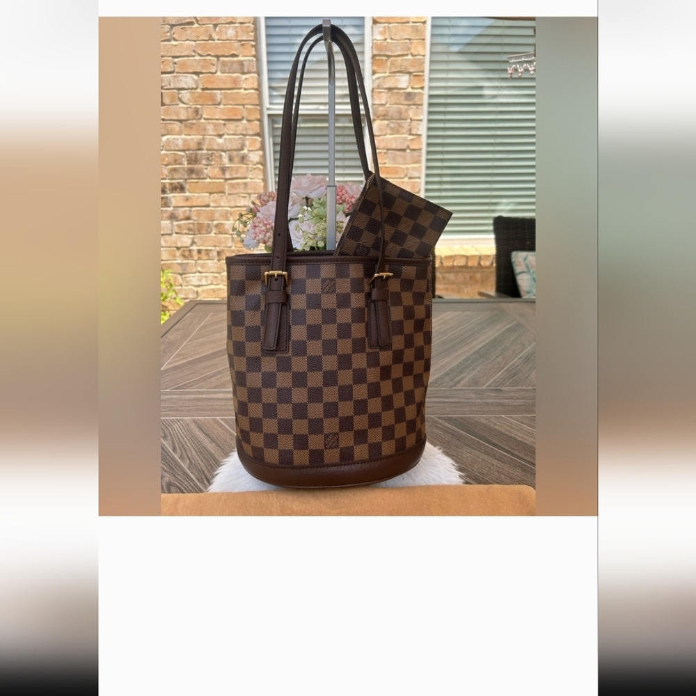 Louis Vuitton Brown Checkered Tote Bag